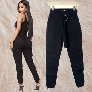 FASHION NOVA Black Cargo Pants